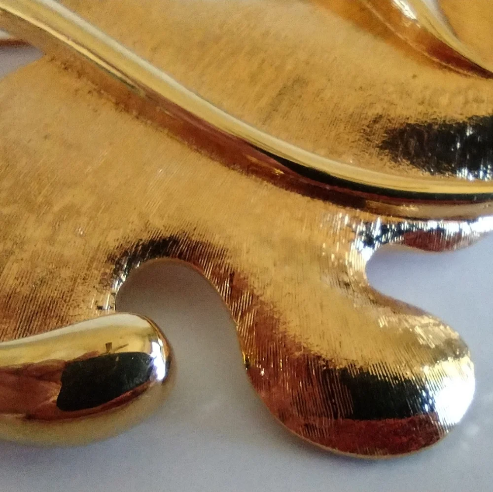 Monet Twisted Leaf Gold-Tone Brooch